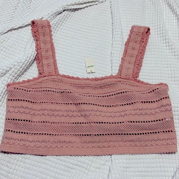 NWT- Aerie - M & XL. Crochet Knit Crop Top - Picture 1 of 5